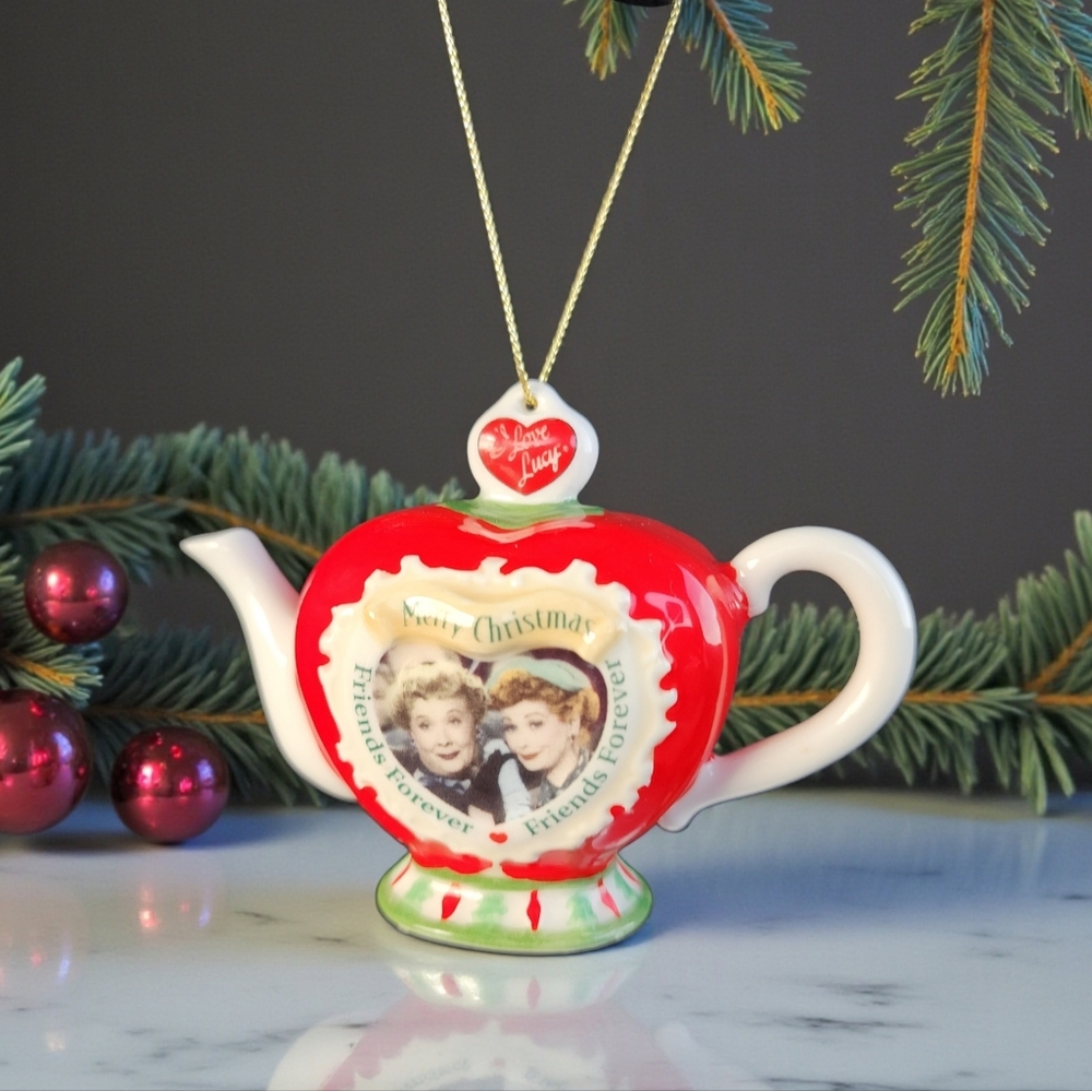 Christmas Ornament Rare I Love Lucy “Friends Forever” Teapot Lucy And Ethel